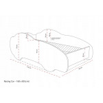 Detská auto posteľ Top Beds Racing Car Hero - Prime Car LED 160cm x 80cm - 5cm